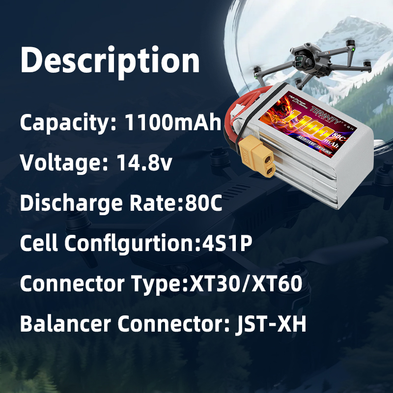TERANTY 4S 1100mAh 80C/160C Li - Drone Rc Leading recensie en prijs